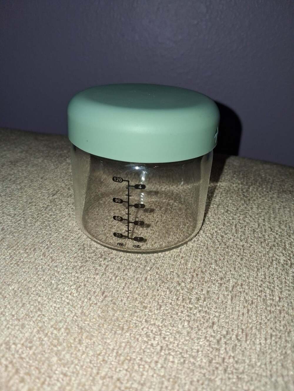Haakaa Sealed Glass Storage Jar Set 4 oz Green